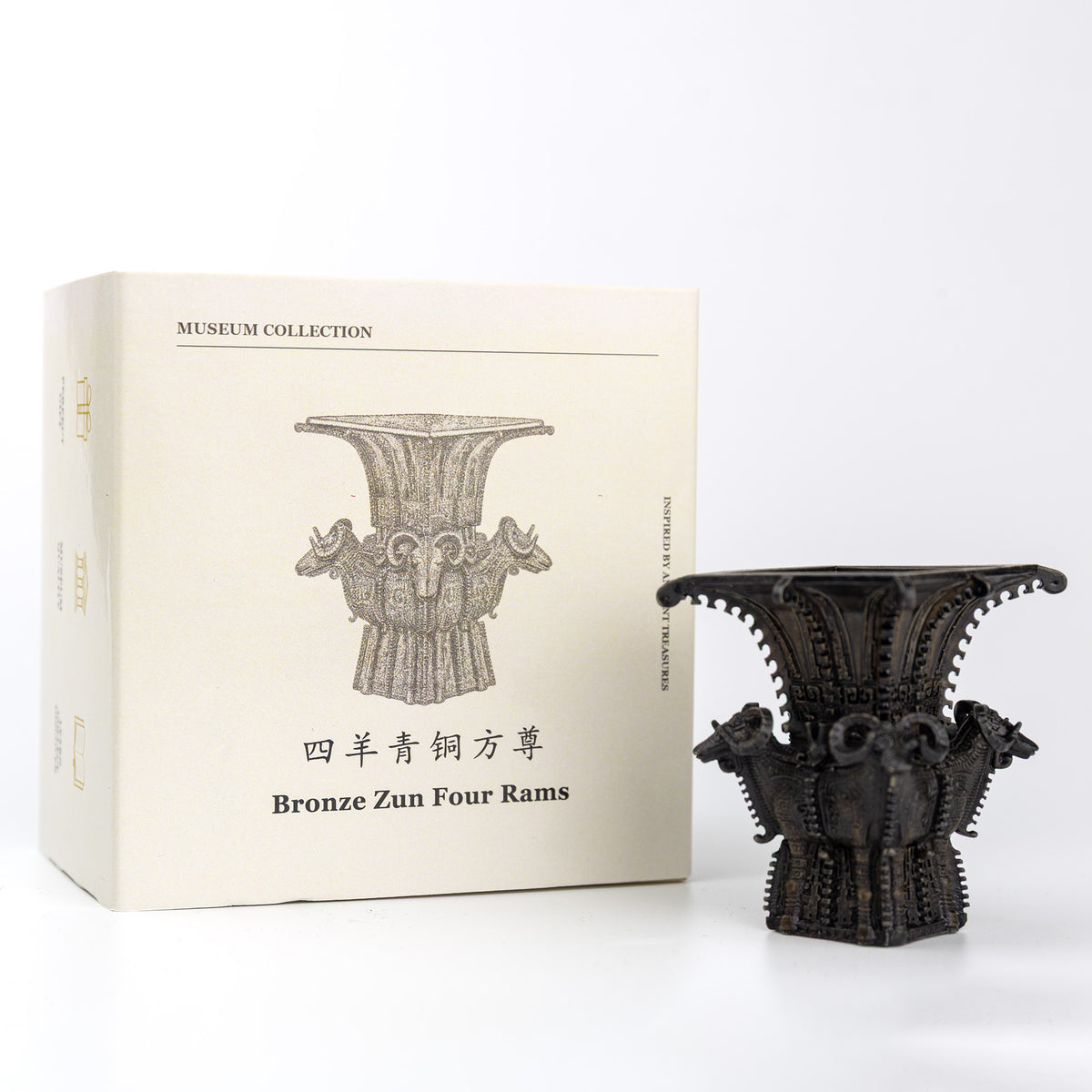Four-Ram Square Zun — 四羊青銅方尊 Museum Inspired Magnet Replica